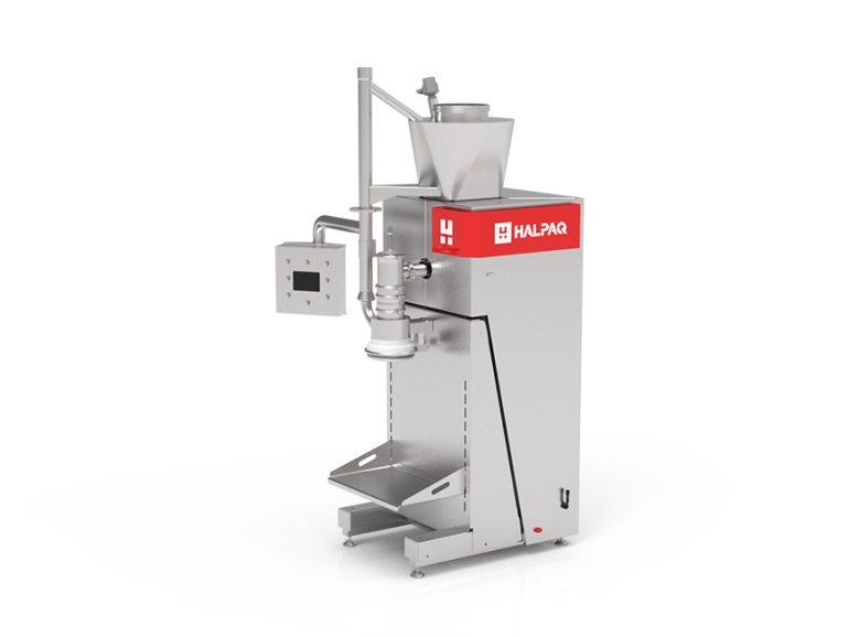 Semi-automatic bagging machine for open-mouth bags | Halpaq