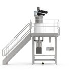 Semi-automatic bagging machine for open-mouth bags