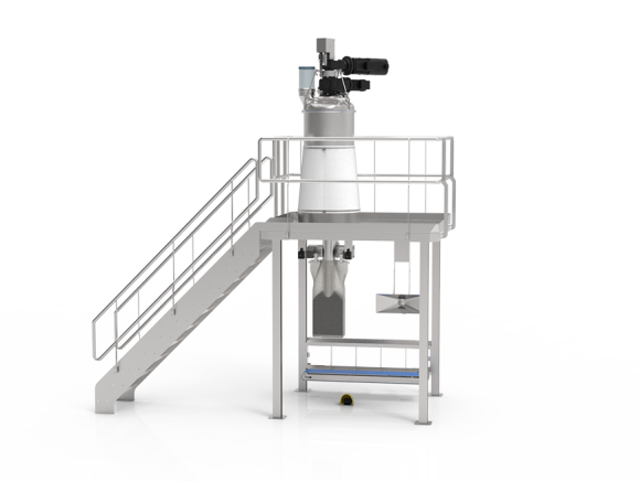 Semi-automatic bagging machine for open-mouth bags | Halpaq